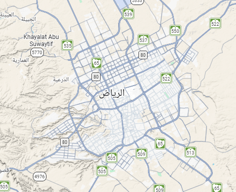 خريطة تغطية خدمة مؤسسة الوفا للنقليات داخل الرياض